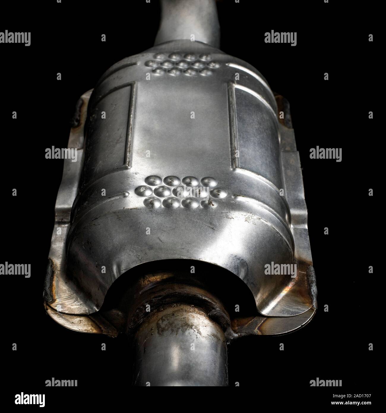 Catalytic converter. This is used in the exhaust system of a car. It