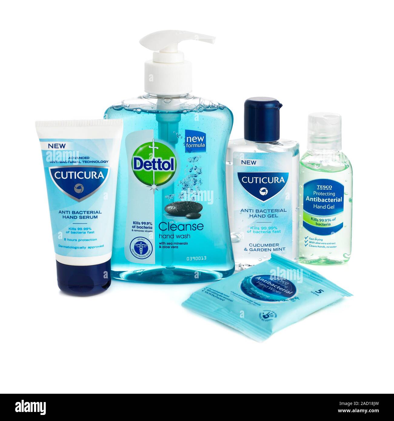 Anti-bacterial cleaning products. These include hand wash (centre ...