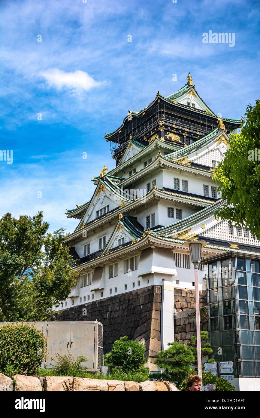 Osaka,Japan, Asia - September 2, 2019 : The Castle of Osaka Stock Photo