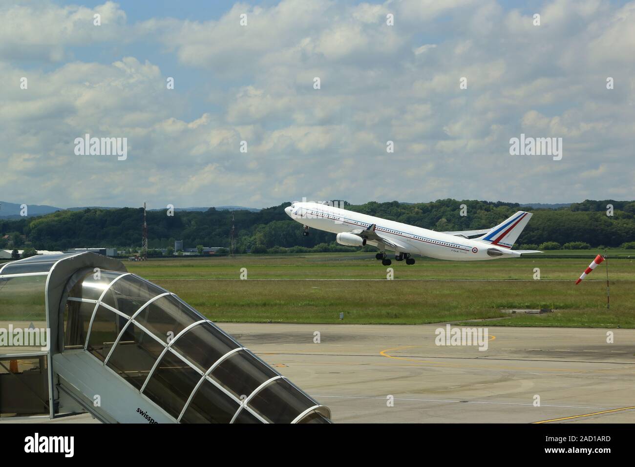 Basel Euroairport, A340, French Air Force, F-RAJB Stock Photo