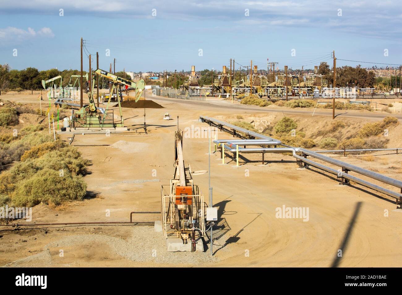 The Kern River oilfield in Oildale, Bakersfield, California, USA