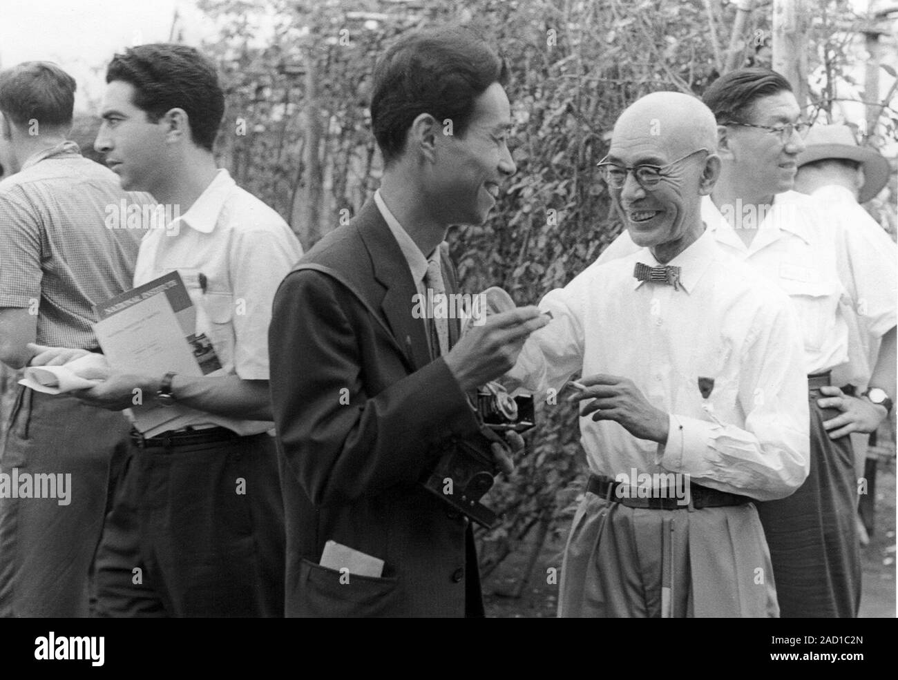 Motoo Kimura (19241994, centre), Japanese biologist, with de Freia