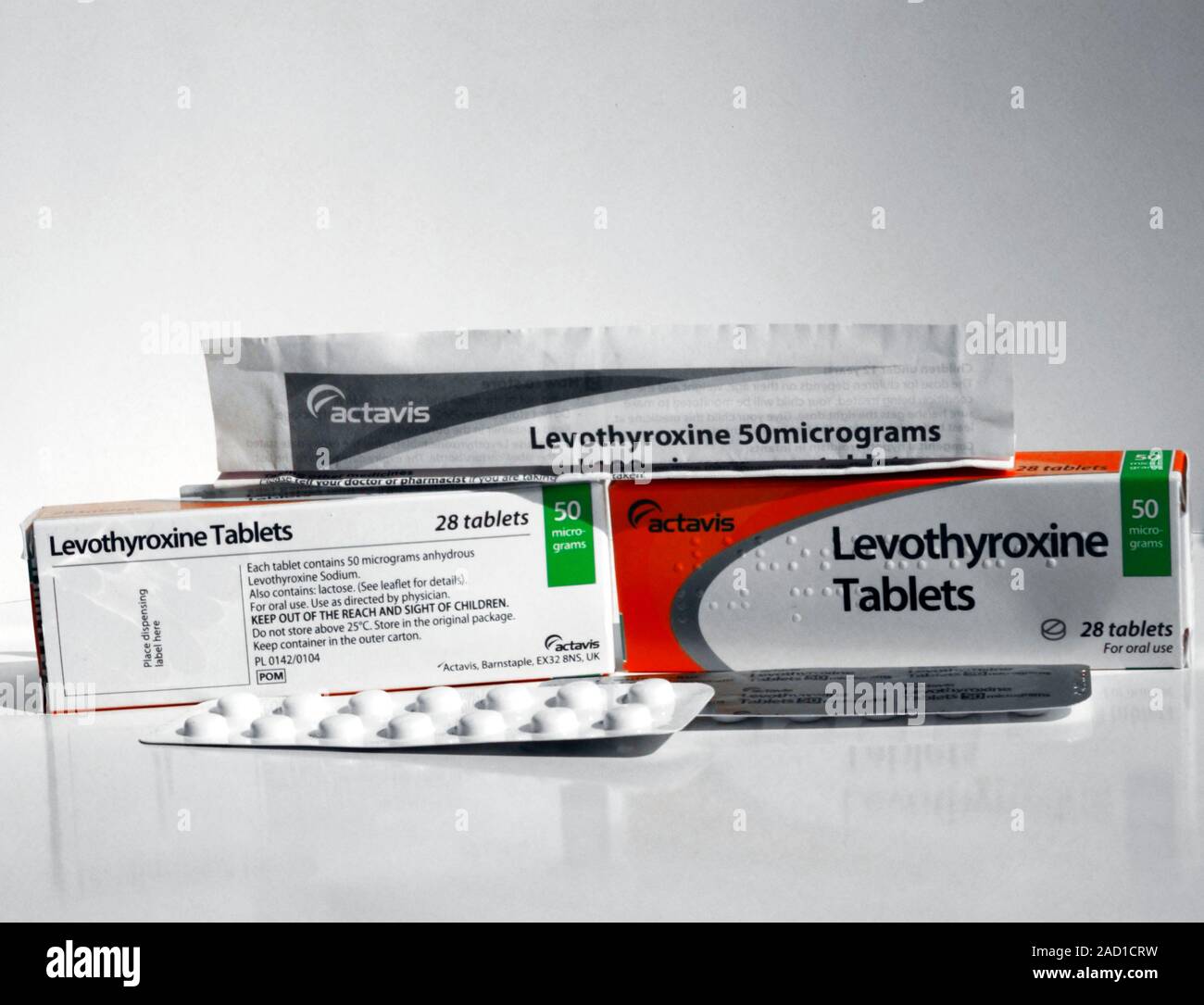 Levothyroxine thyroid hormone pills. This drug is taken to treat