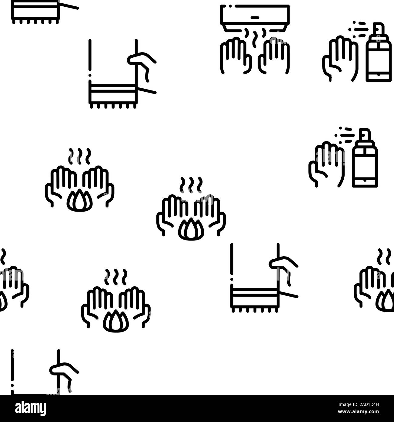 Hand Healthy Hygiene Seamless Pattern Vector Stock Vector