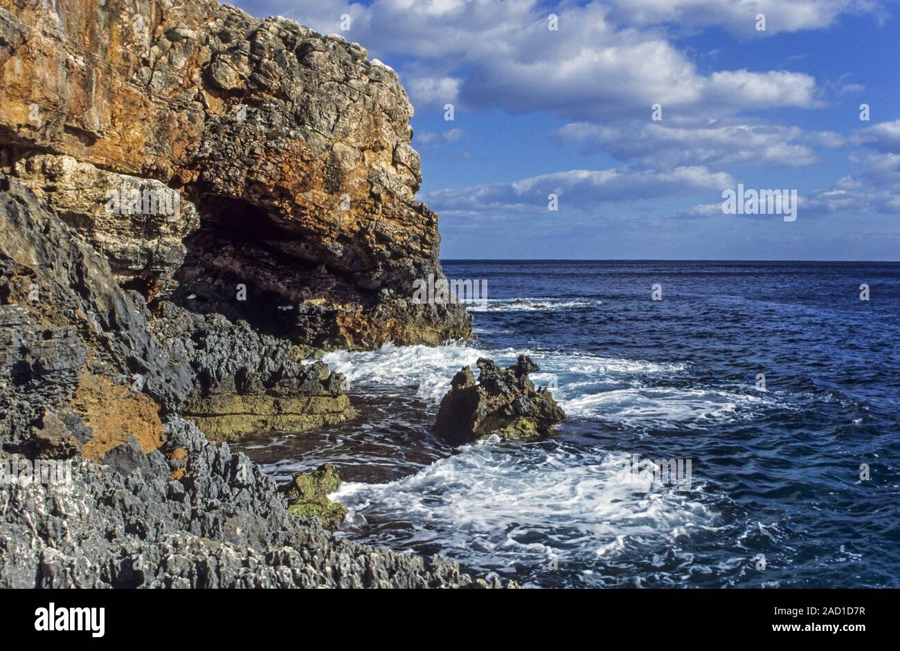 Rocky shore in the Parc Natural de Mondrago -  Majorca Stock Photo