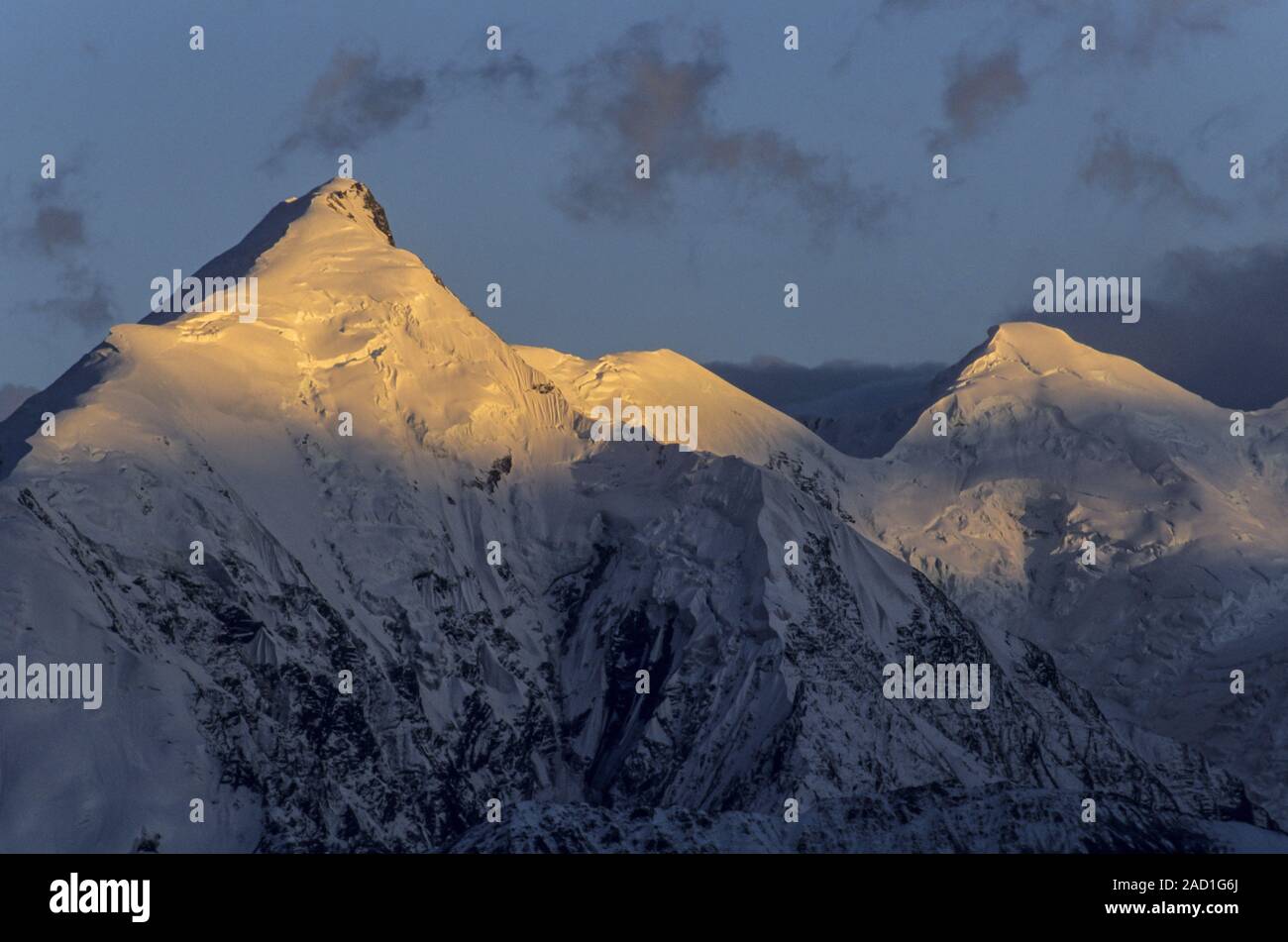 Peak of Mount Brooks at dusk / Denali National Park  -  Alaska Stock Photo