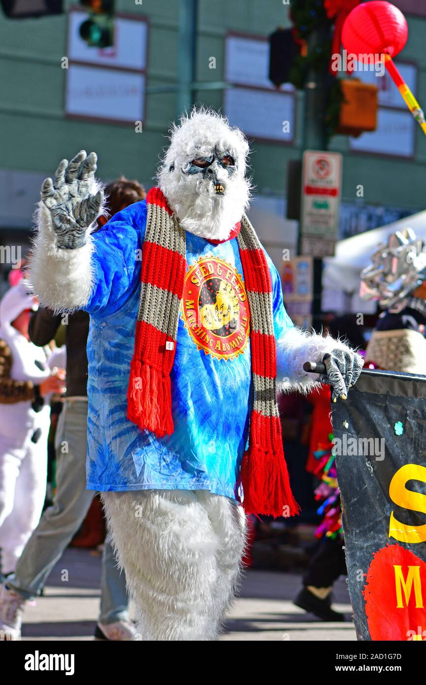 Costumed marchers at the Thanksgiving Day Parade in Charlotte NC Stock