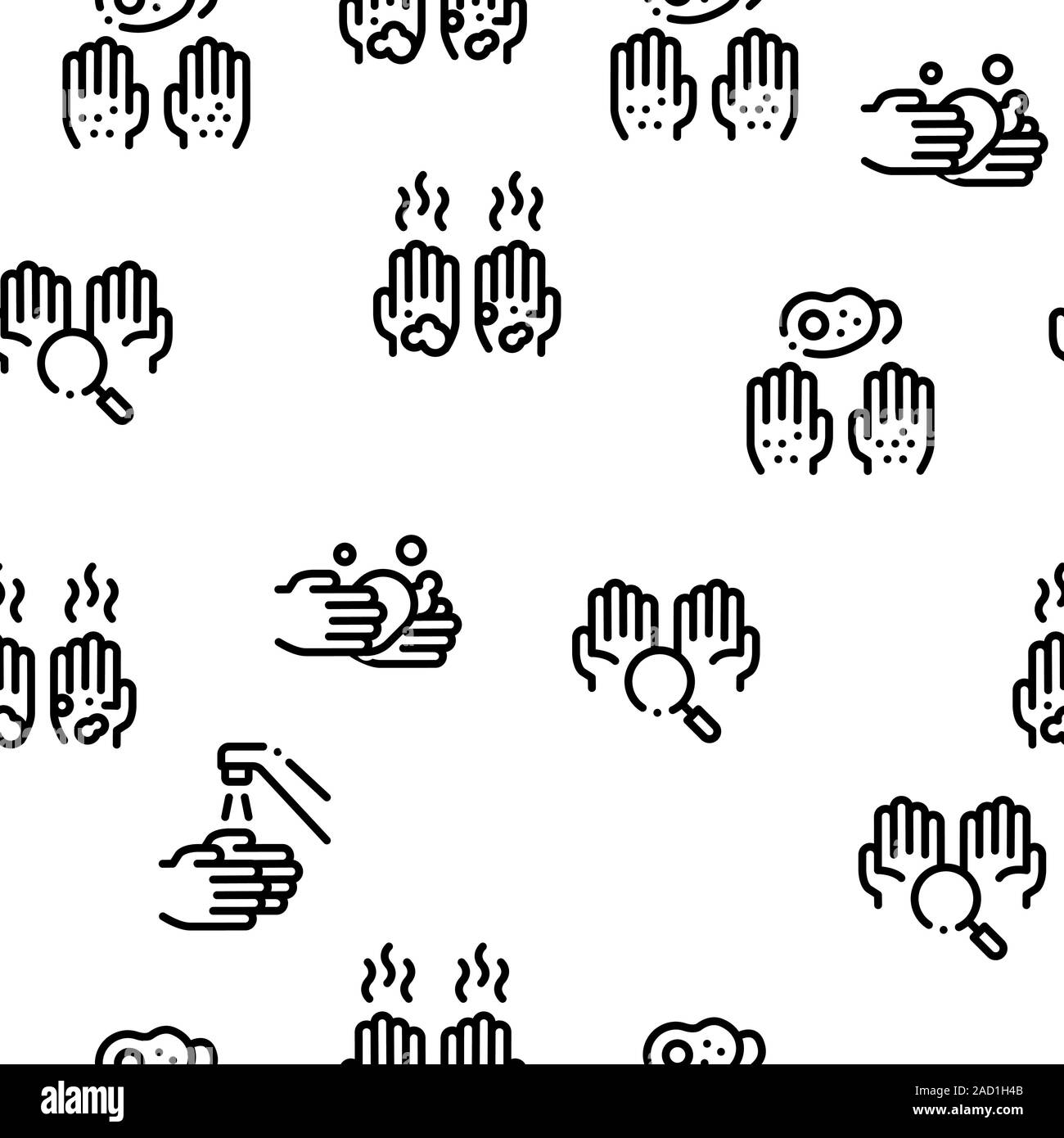 Hand Healthy Hygiene Seamless Pattern Vector Stock Vector