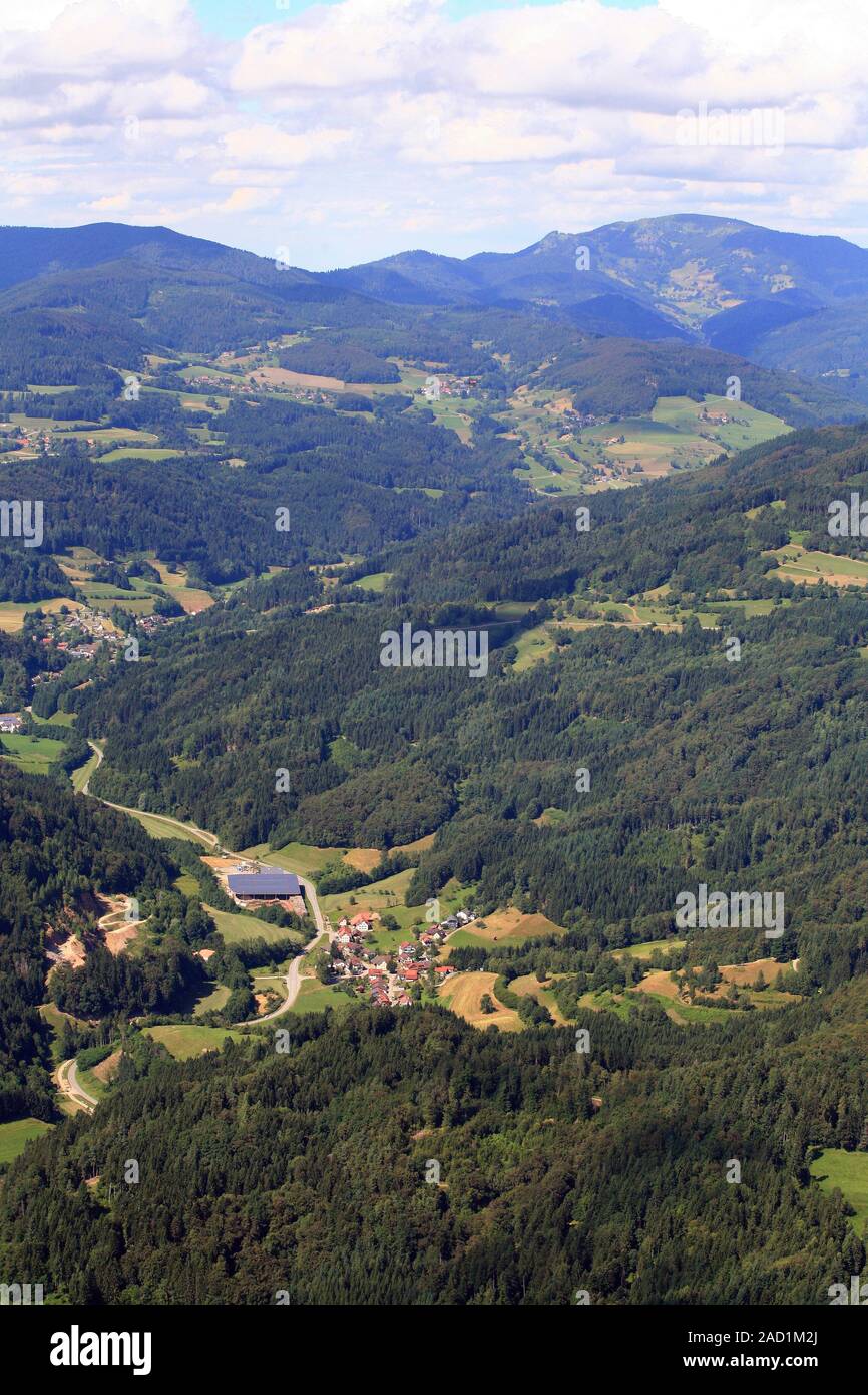 Landscape at Kleines Wiesental in the Black Forest Stock Photo