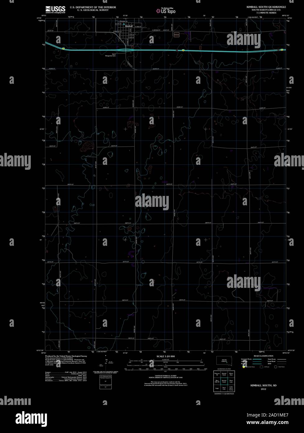 Map of kimball south dakota hires stock photography and images Alamy