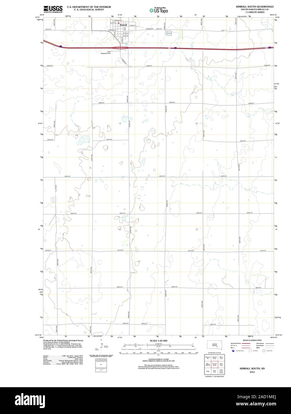 Kimball south dakota map hires stock photography and images Alamy