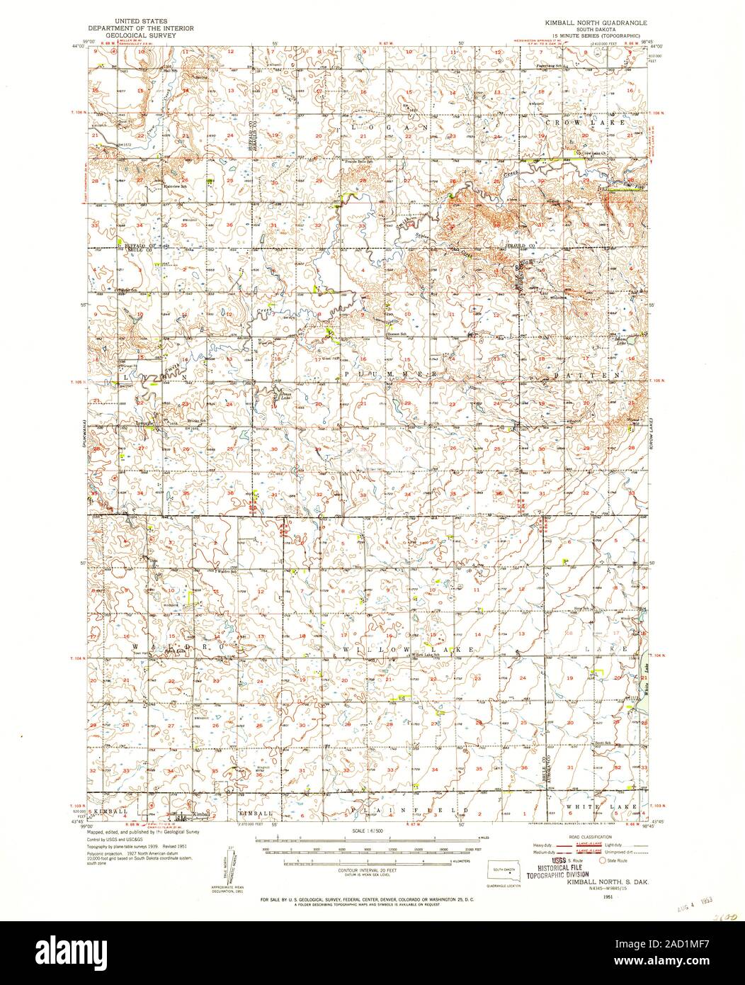 Kimball south dakota map hires stock photography and images Alamy