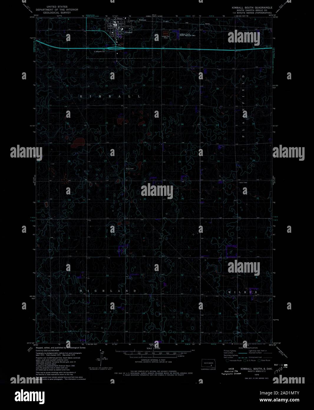 Map of kimball south dakota hires stock photography and images Alamy