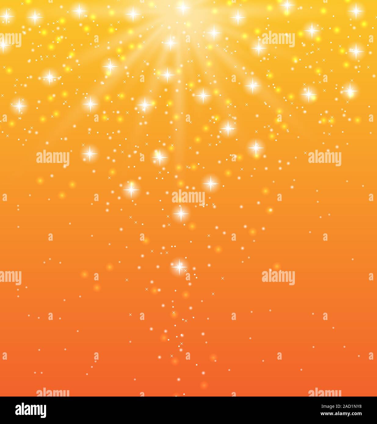 Abstract orange background with sun rays and shiny stars Stock Photo Alamy