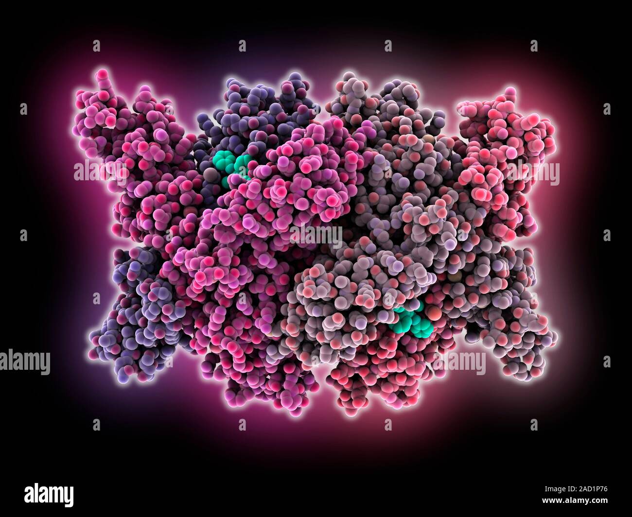 Cholesterol producing enzyme and statin. Computer model showing the ...