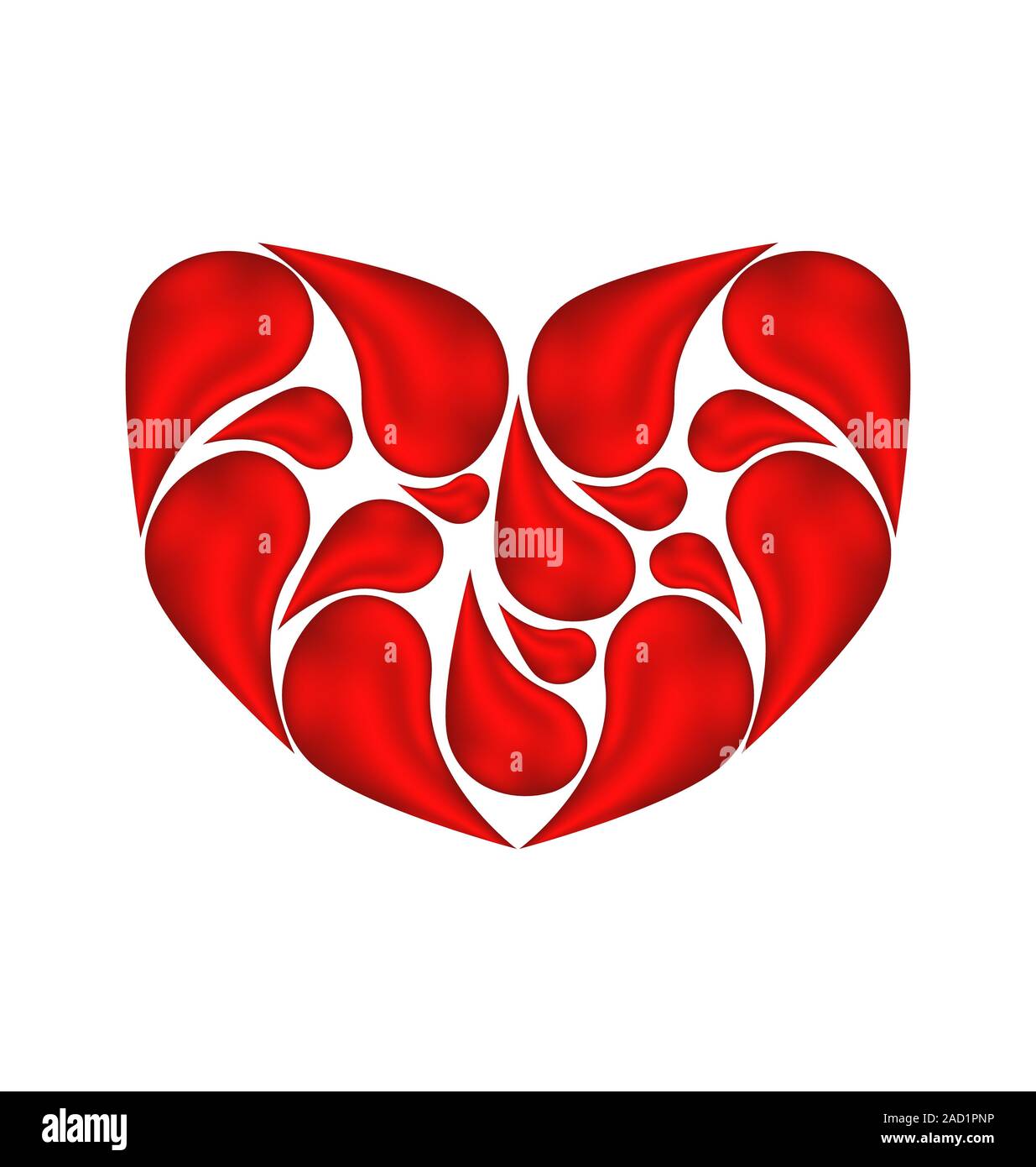 Abstract heart made ââof drops blood Stock Photo