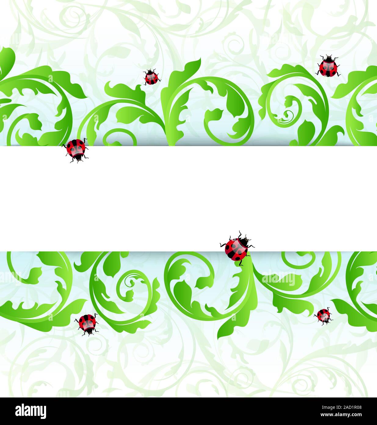 Eco friendly background with ladybugs Stock Photo - Alamy