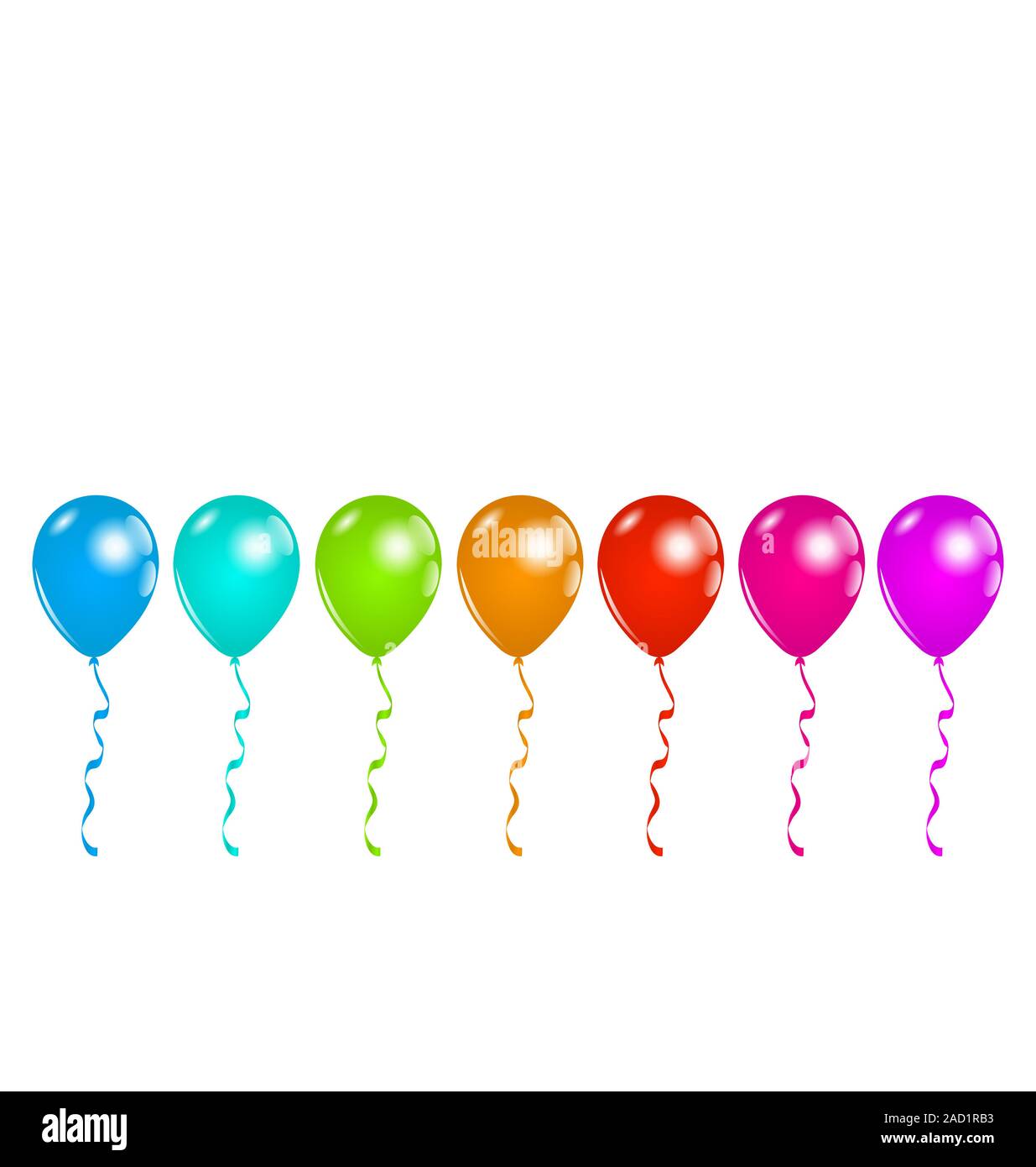 Set colorful balloons isolated on white background (3 Stock Photo - Alamy