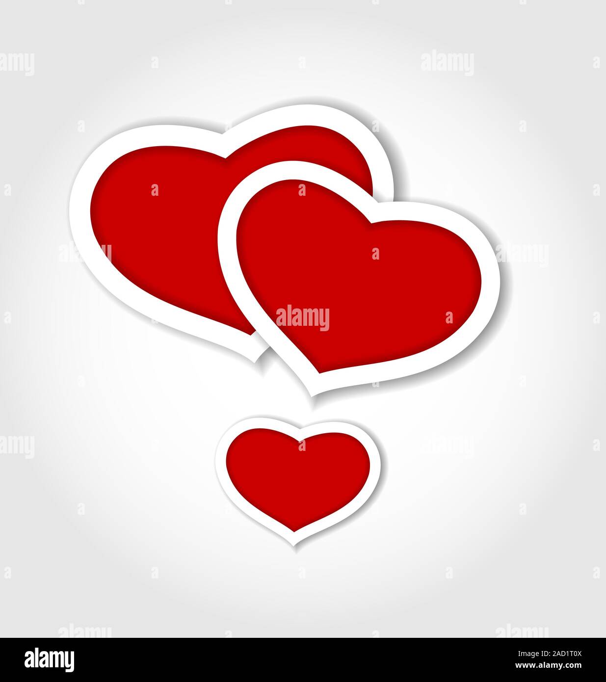 Hearts from paper Valentines day card Stock Photo - Alamy
