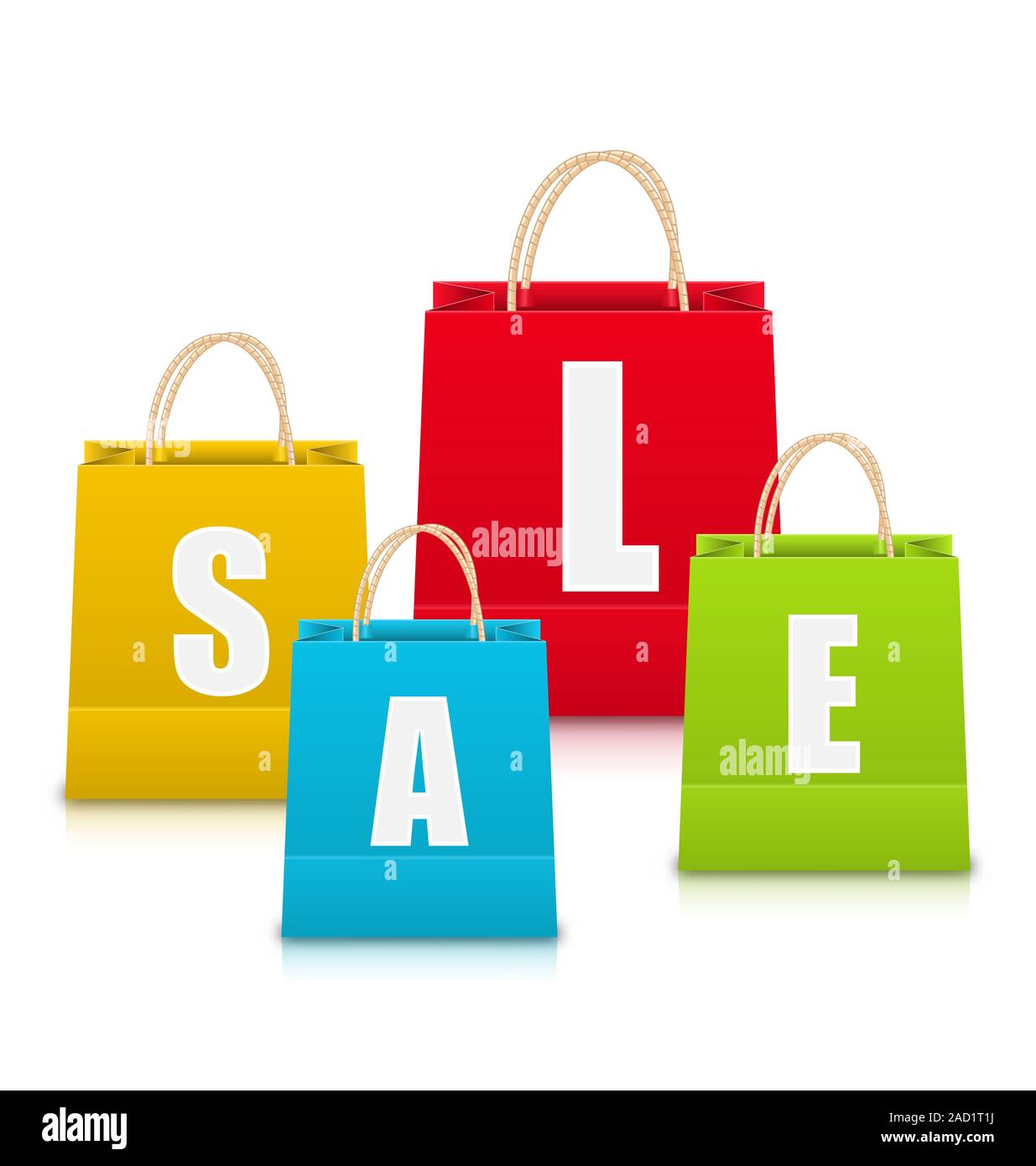 Set of Colorful Sale Shopping Bags Isolated Stock Photo Alamy
