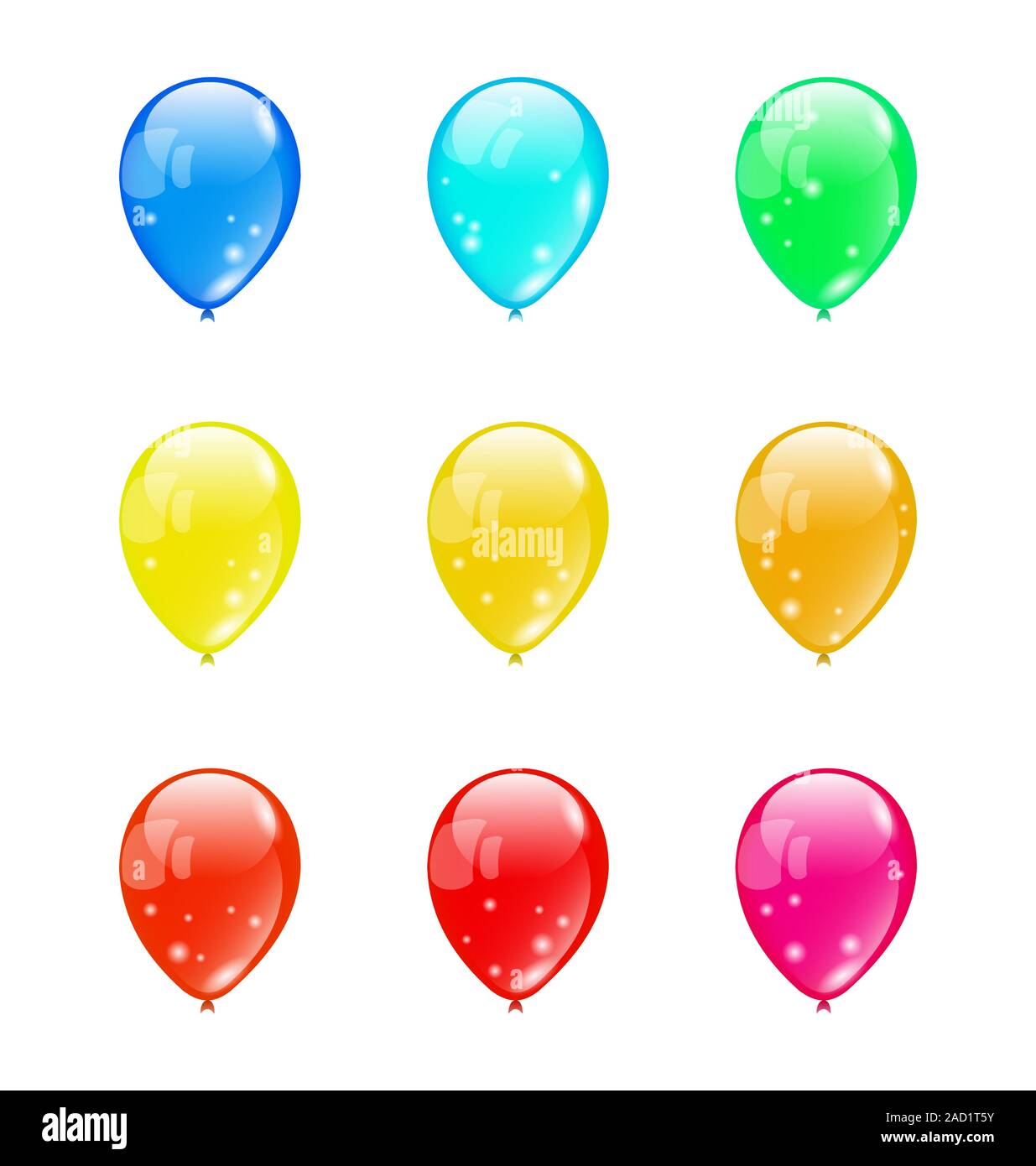 Set colorful balloons isolated on white background (1 Stock Photo - Alamy