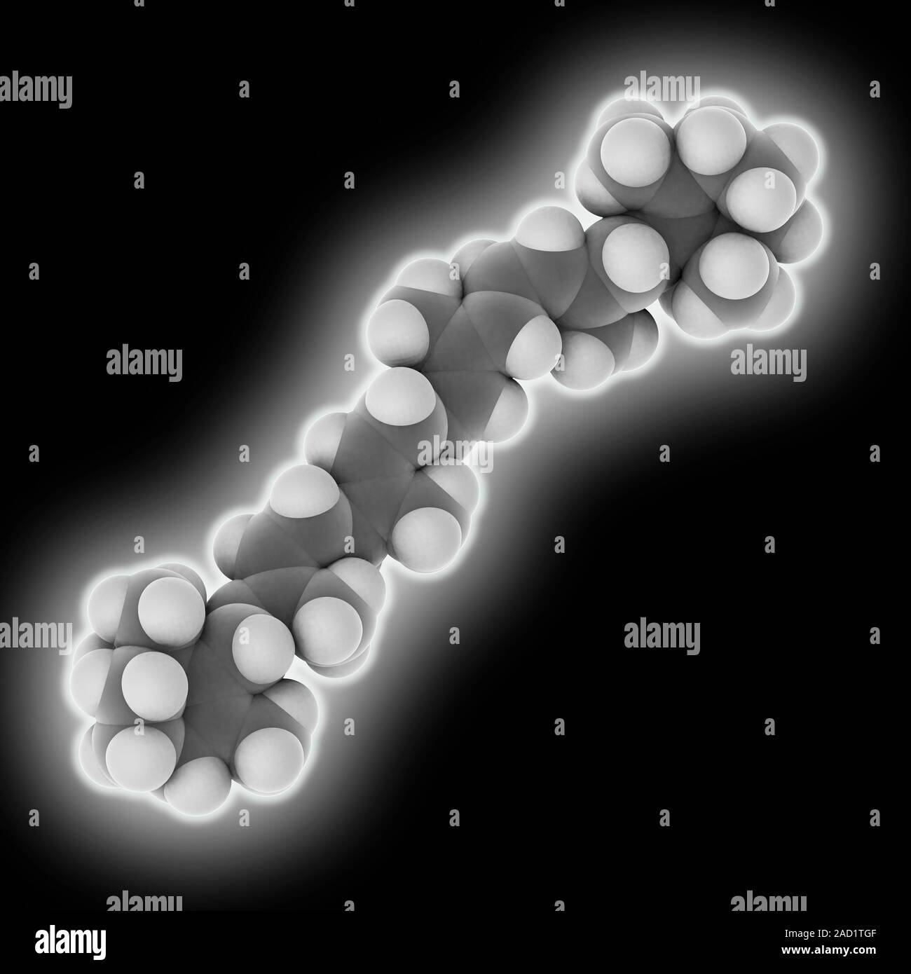 betaCarotene. Molecular model of the redorange pigment betacarotene