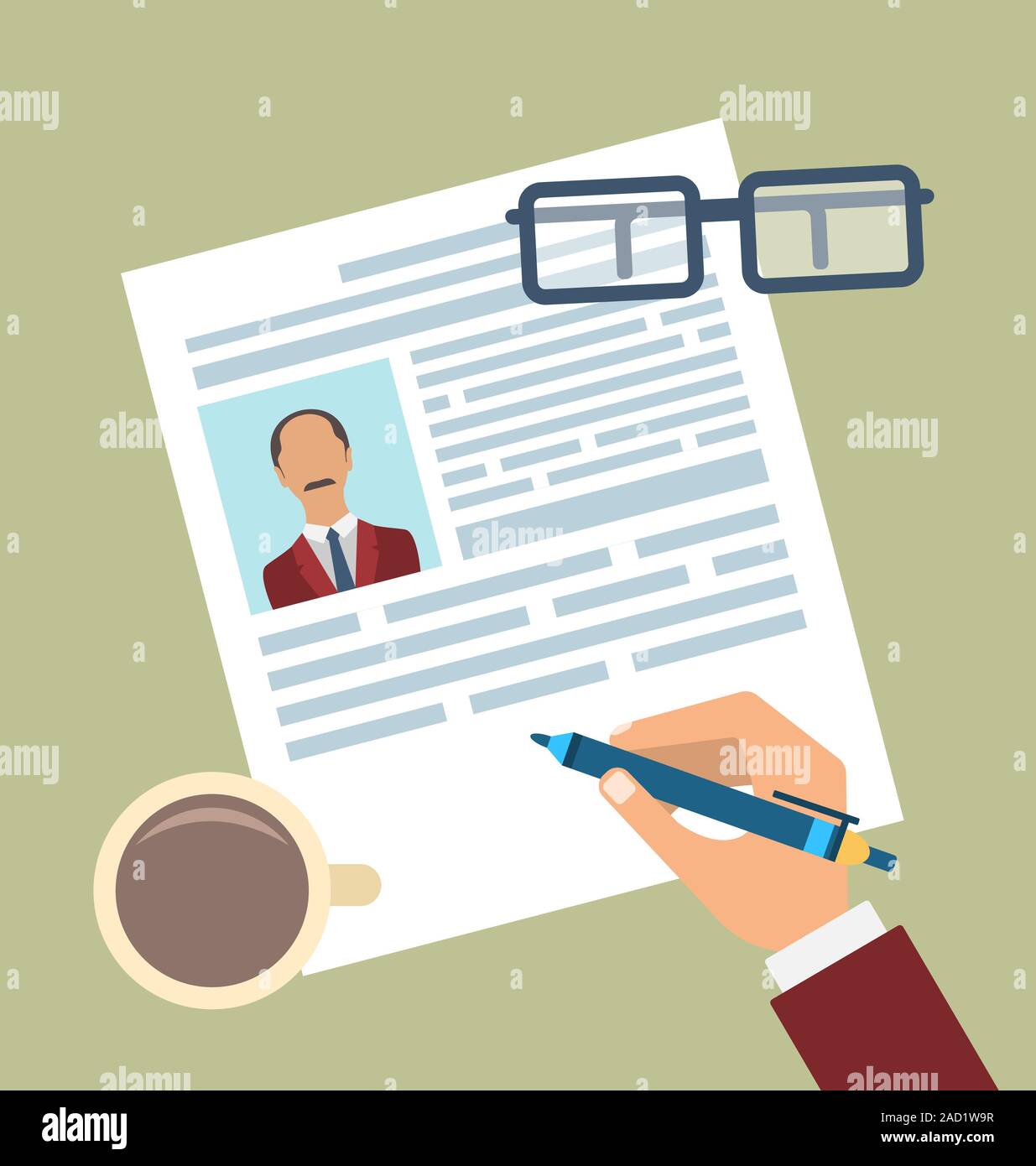 concept-of-resume-writing-flat-simple-icons-stock-photo-alamy