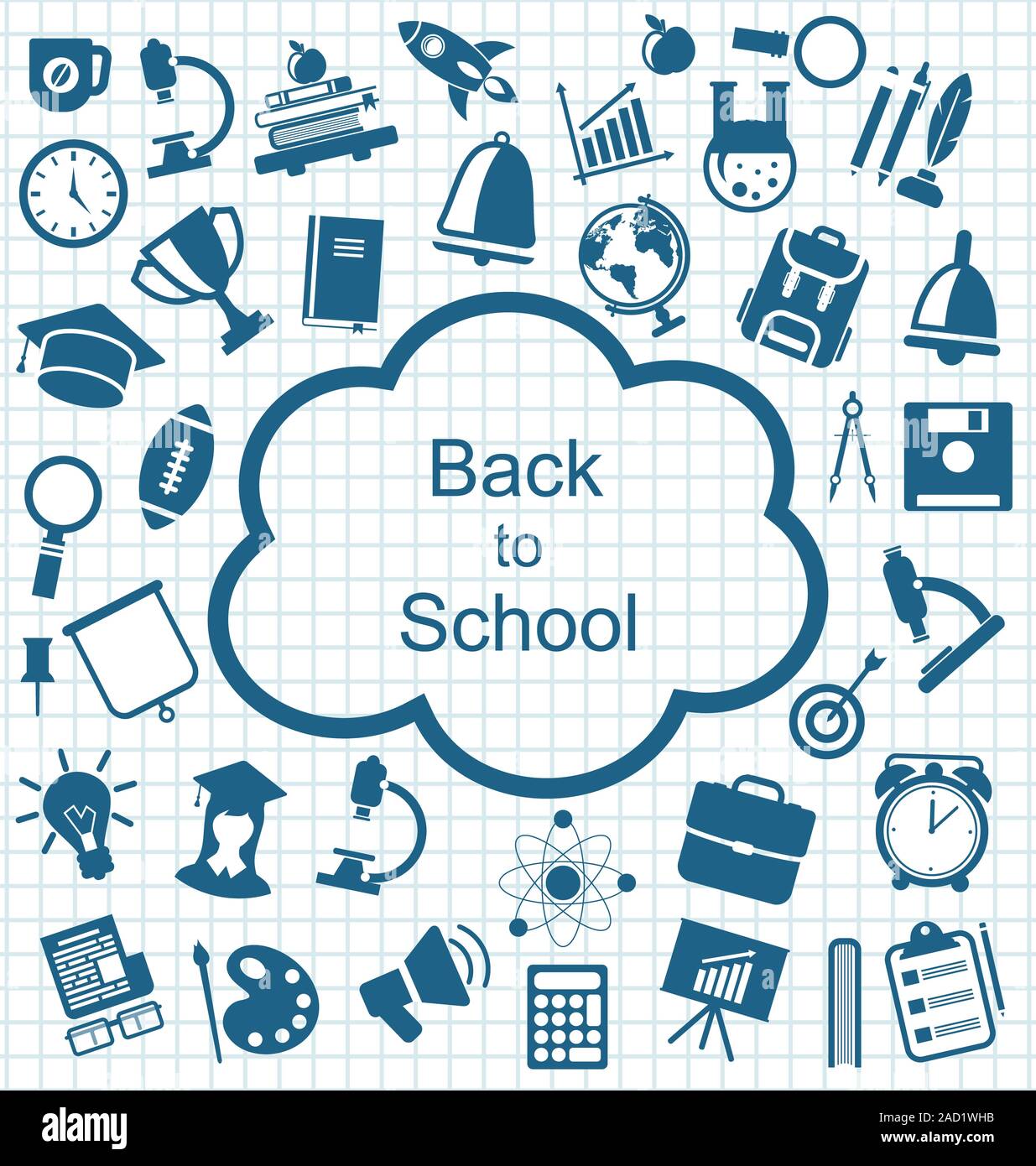 Collection of Education Flat Simple Icons Stock Photo - Alamy
