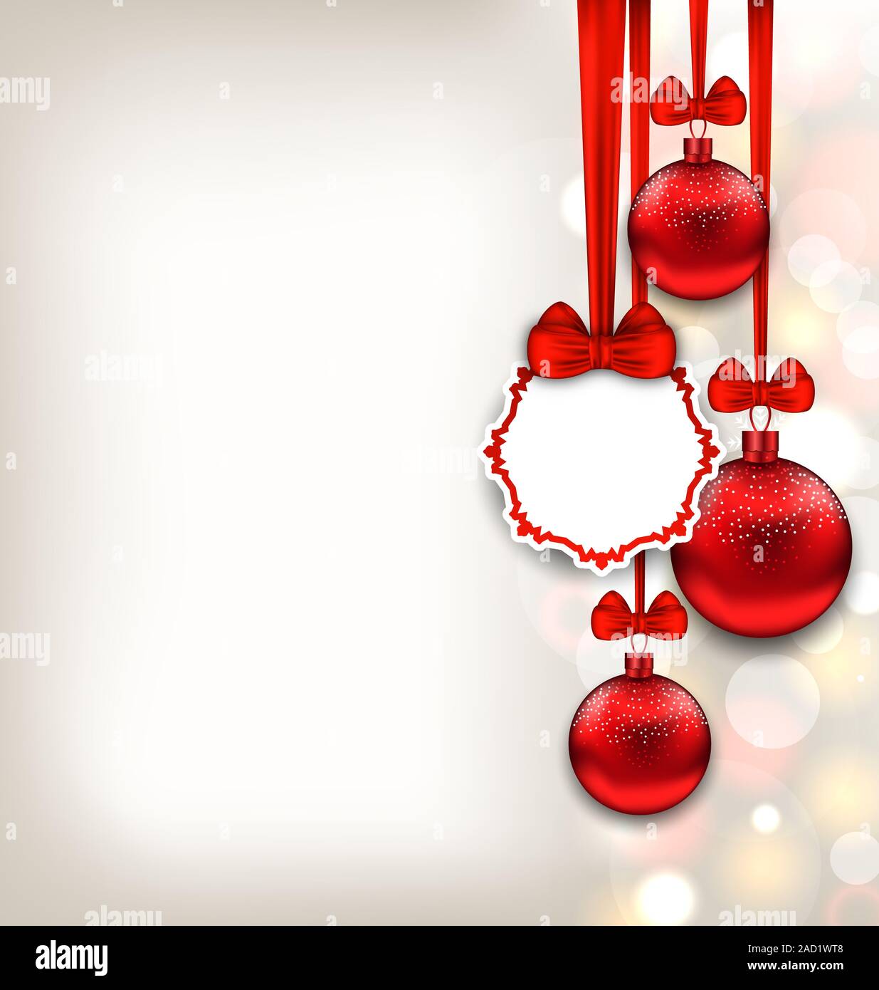 Xmas Glitter Background with Celebration Card and Balls Stock Photo - Alamy