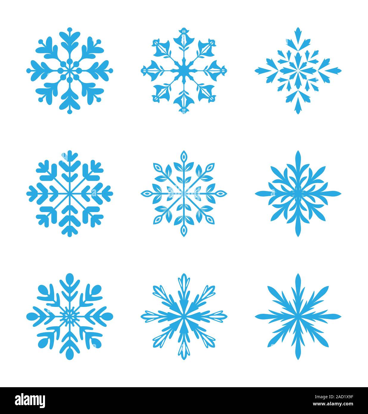 Snow Flakes Pattern Design Layouts, Winter Frozen Icon Variations