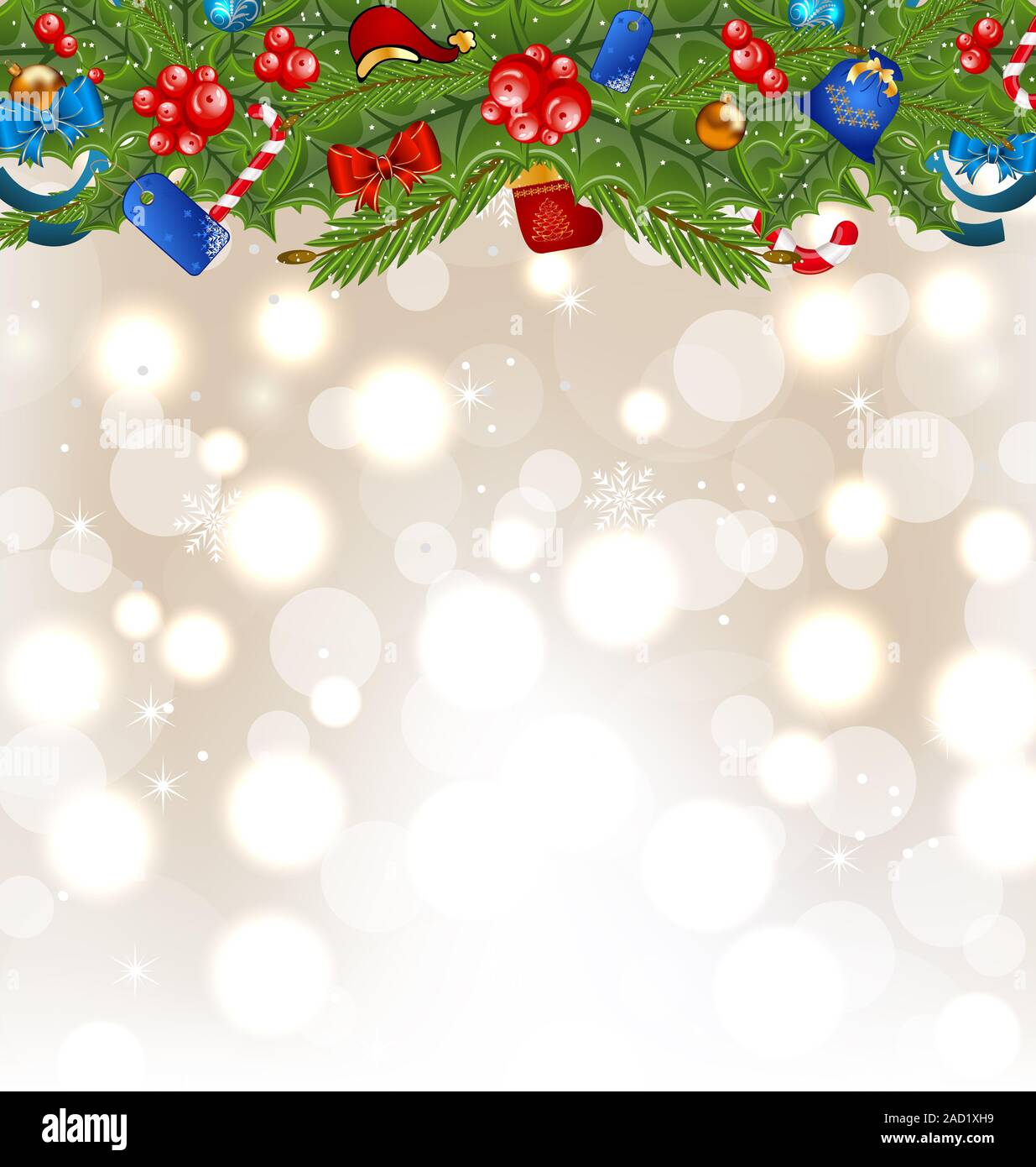 Christmas glowing background with holiday decoration Stock Photo