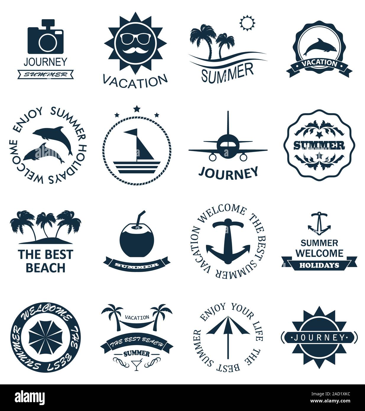 Collection Summer Labels Stock Photo - Alamy