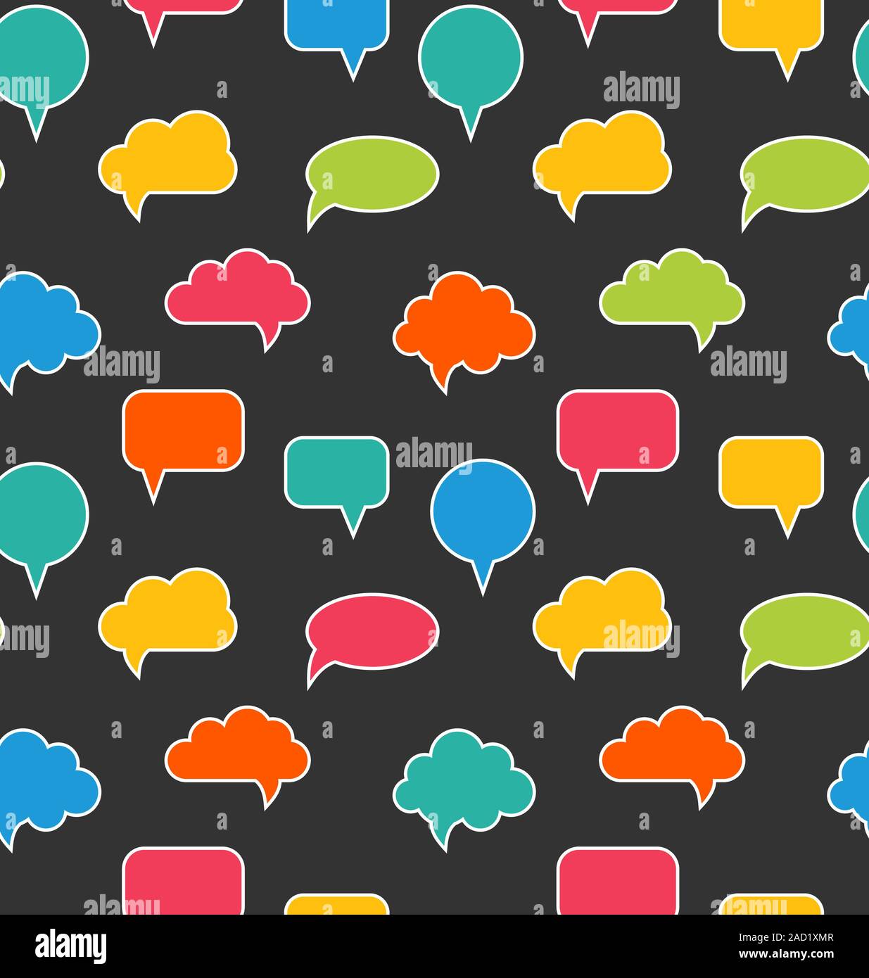 Seamless Texture with Blank Speech Bubbles Stock Photo - Alamy