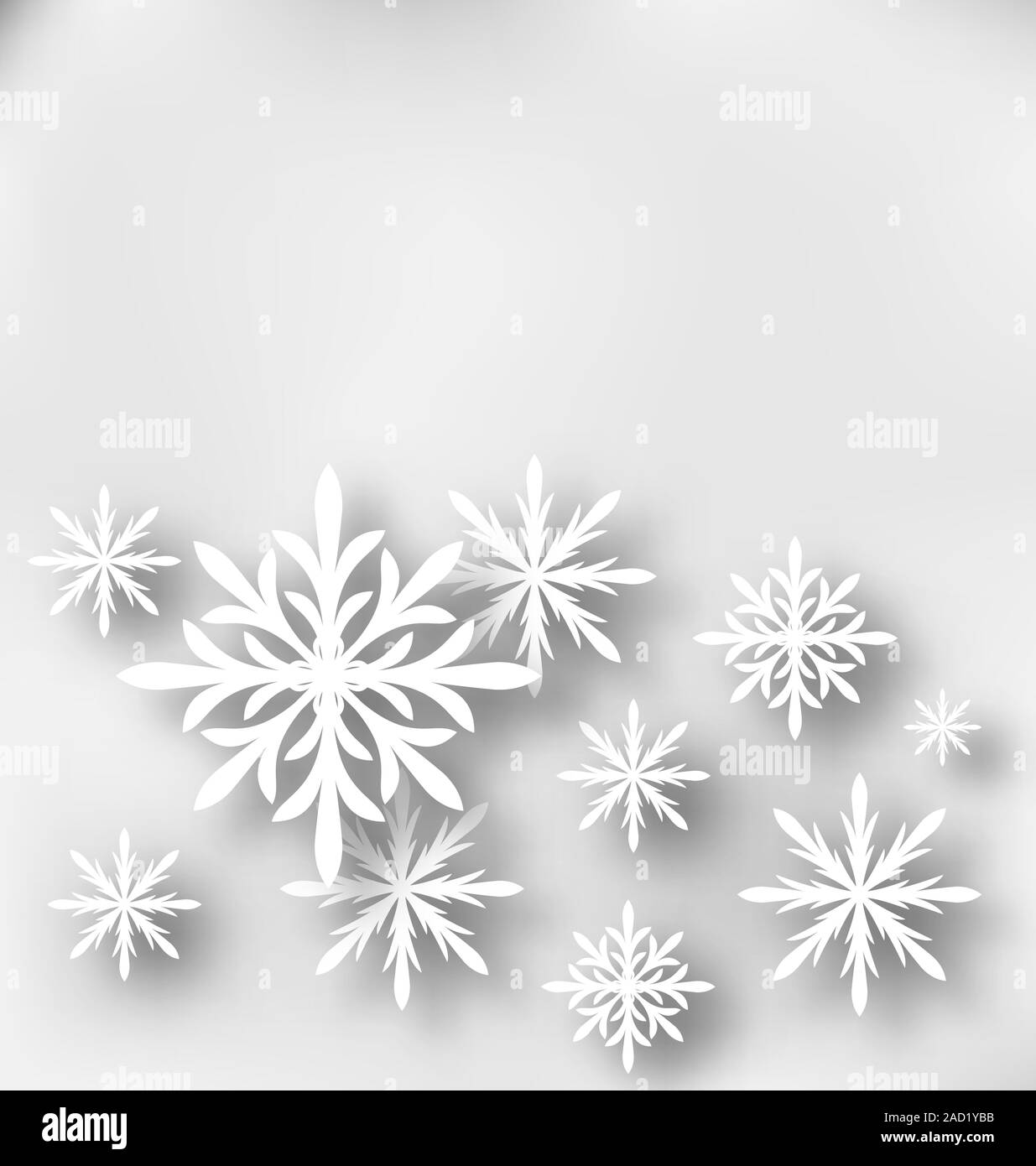 Christmas greeting card with paper snowflakes Stock Photo