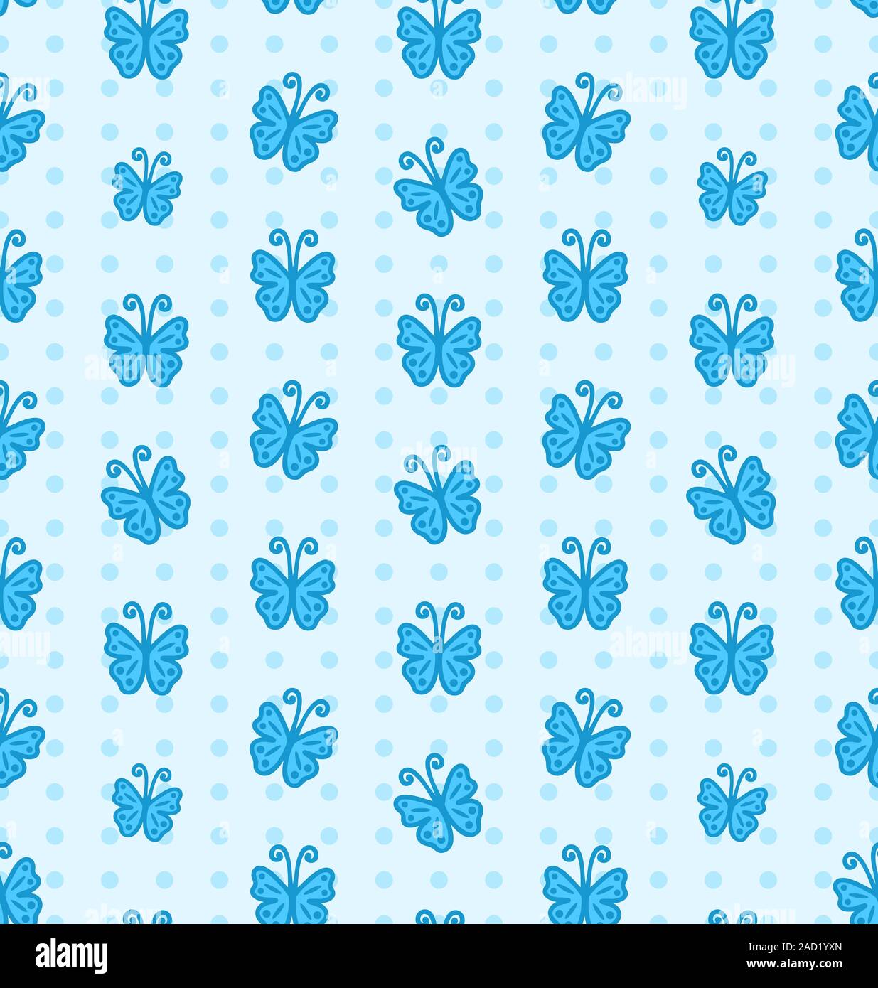 Seamless Pattern with Hand Drawn Butterflies Stock Photo - Alamy