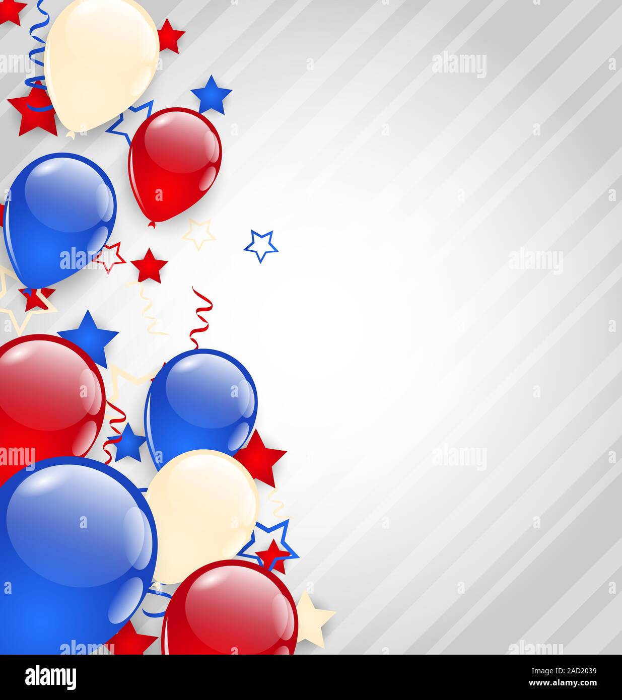 American background with colorful balloons for 4th of July Stock Photo