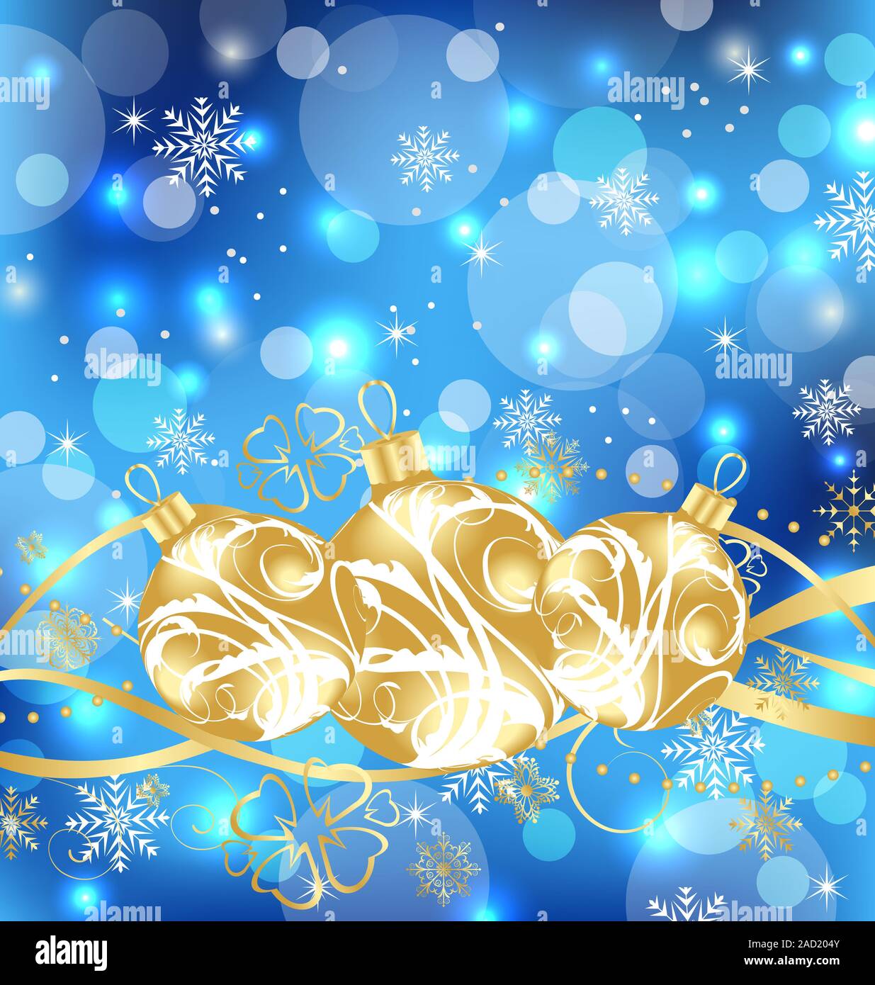 Christmas holiday background with golden balls Stock Photo - Alamy