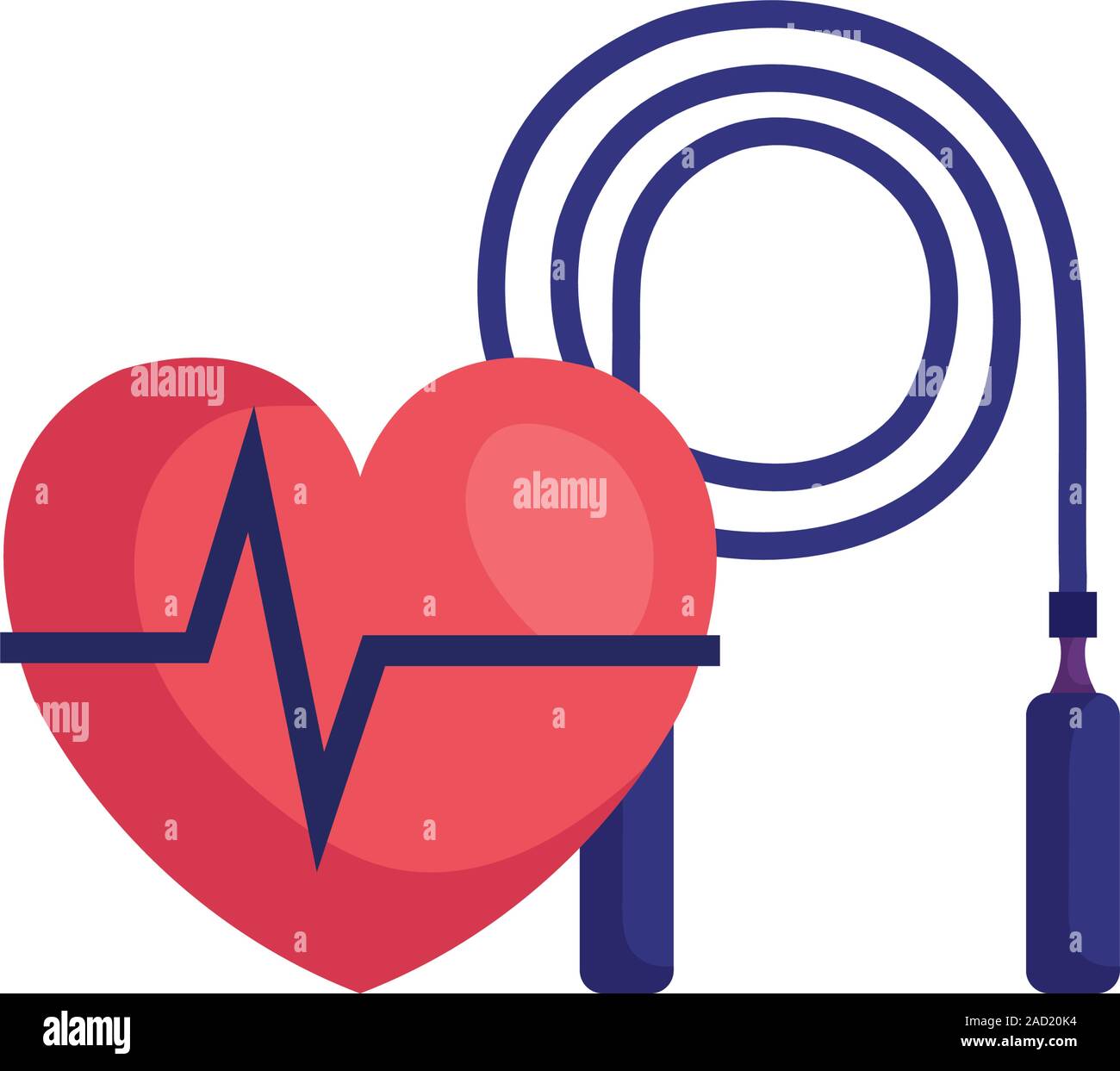 rope jump equipment with heart rate pulse Stock Vector Image & Art Alamy