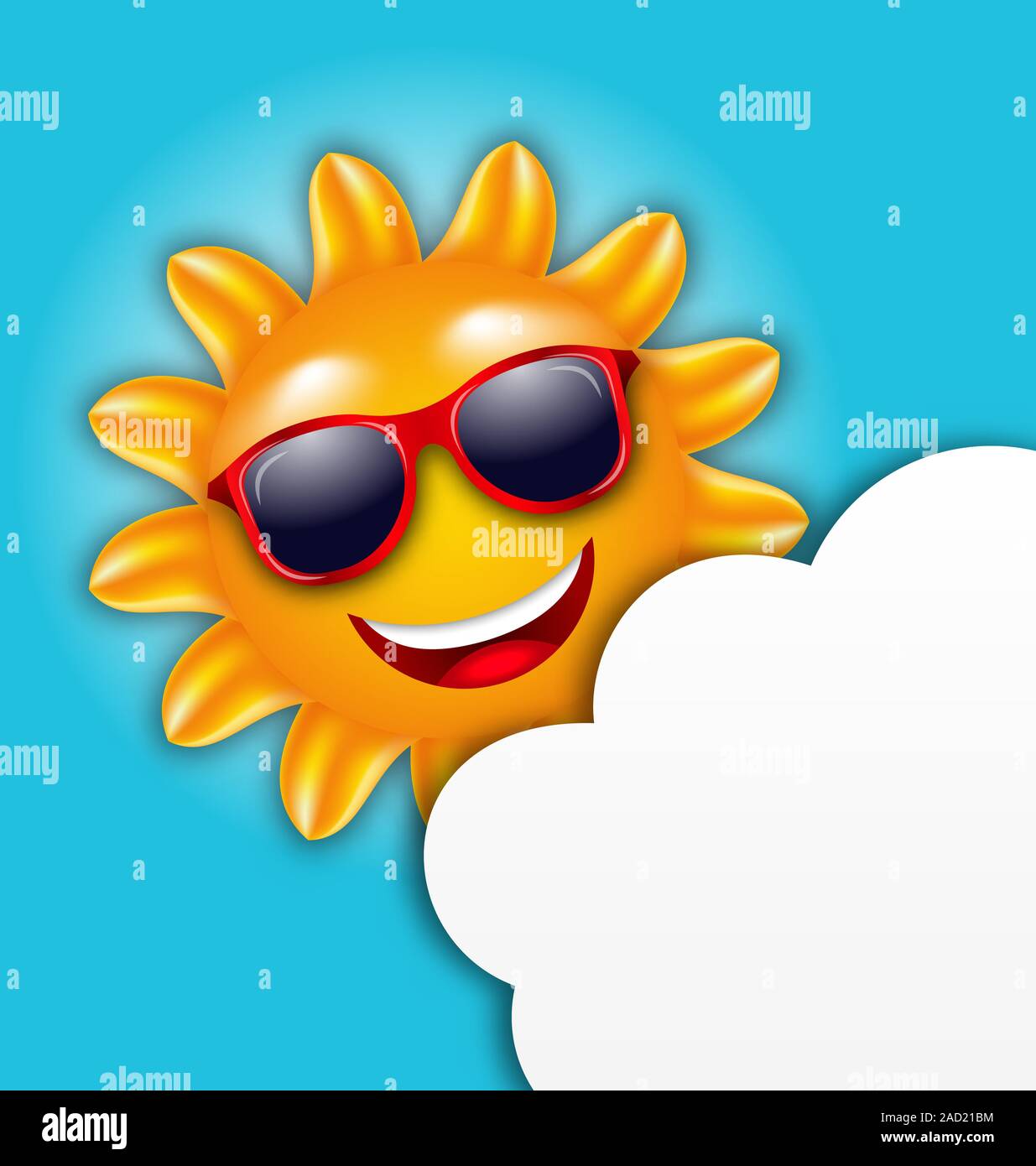 Cool Summer Sun in Sunglasses with Cloud Stock Photo Alamy