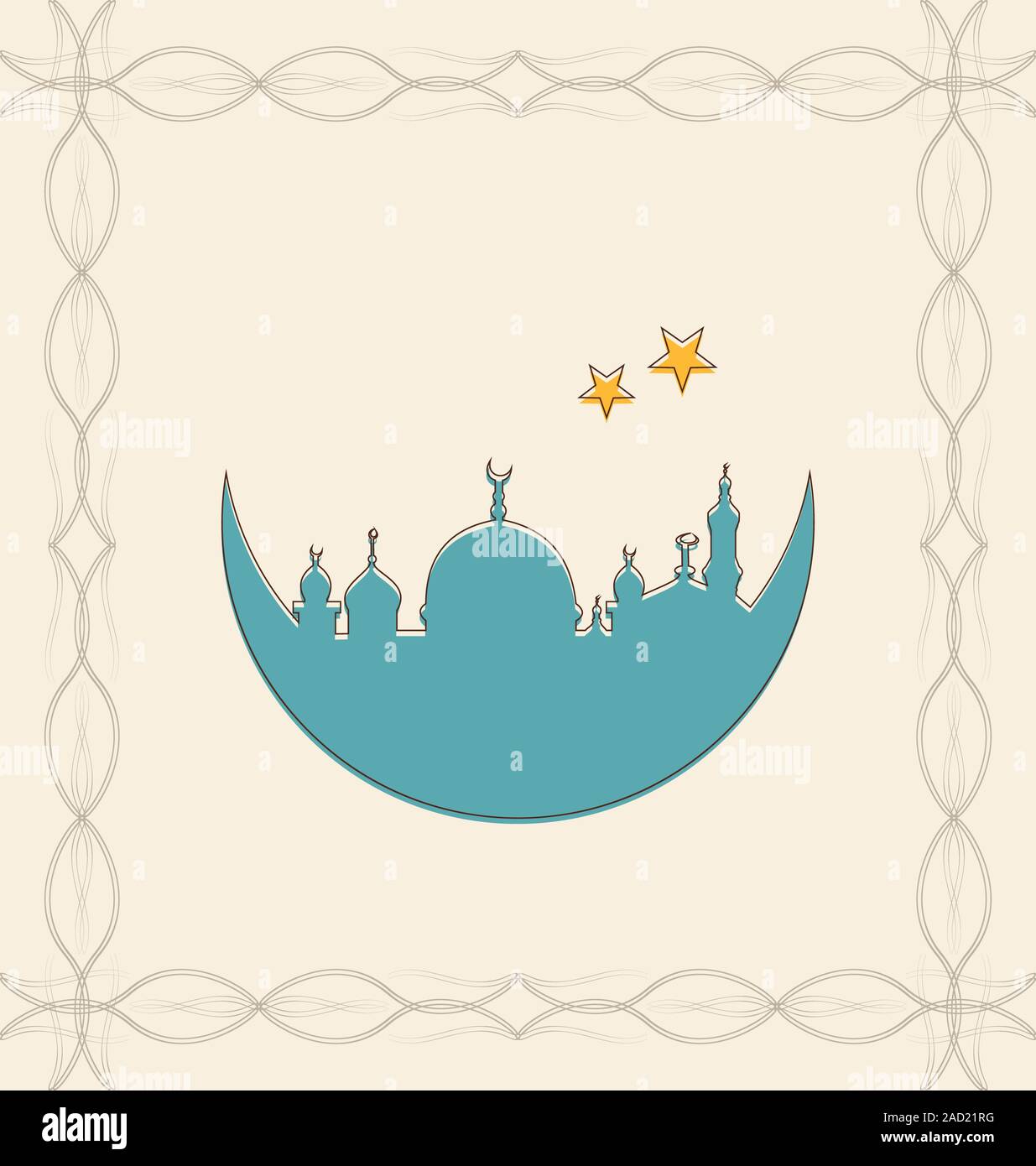 Islamic Card for Ramadan Kareem Stock Photo