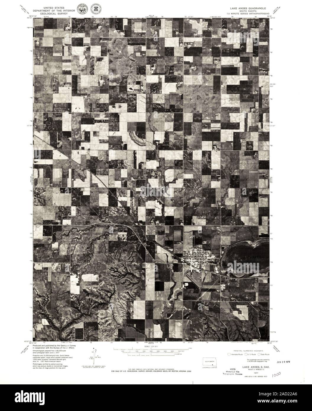 Lake andes south dakota map hires stock photography and images Alamy