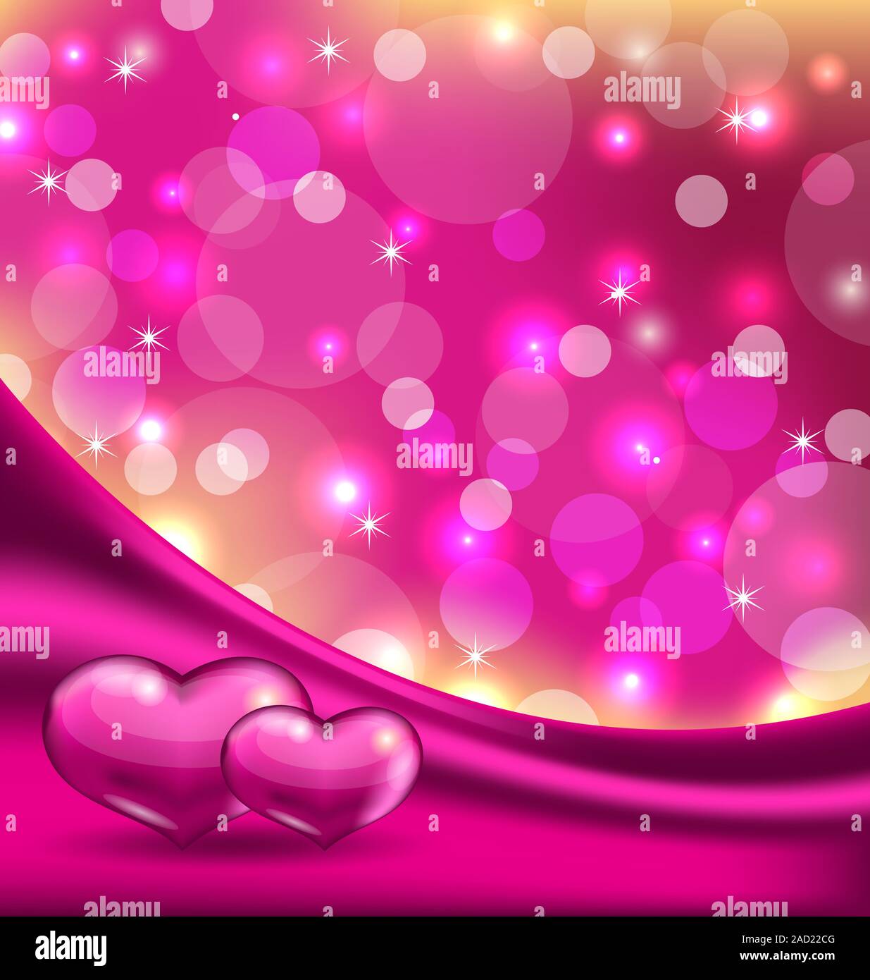 Valentine's background with beautiful hearts Stock Photo