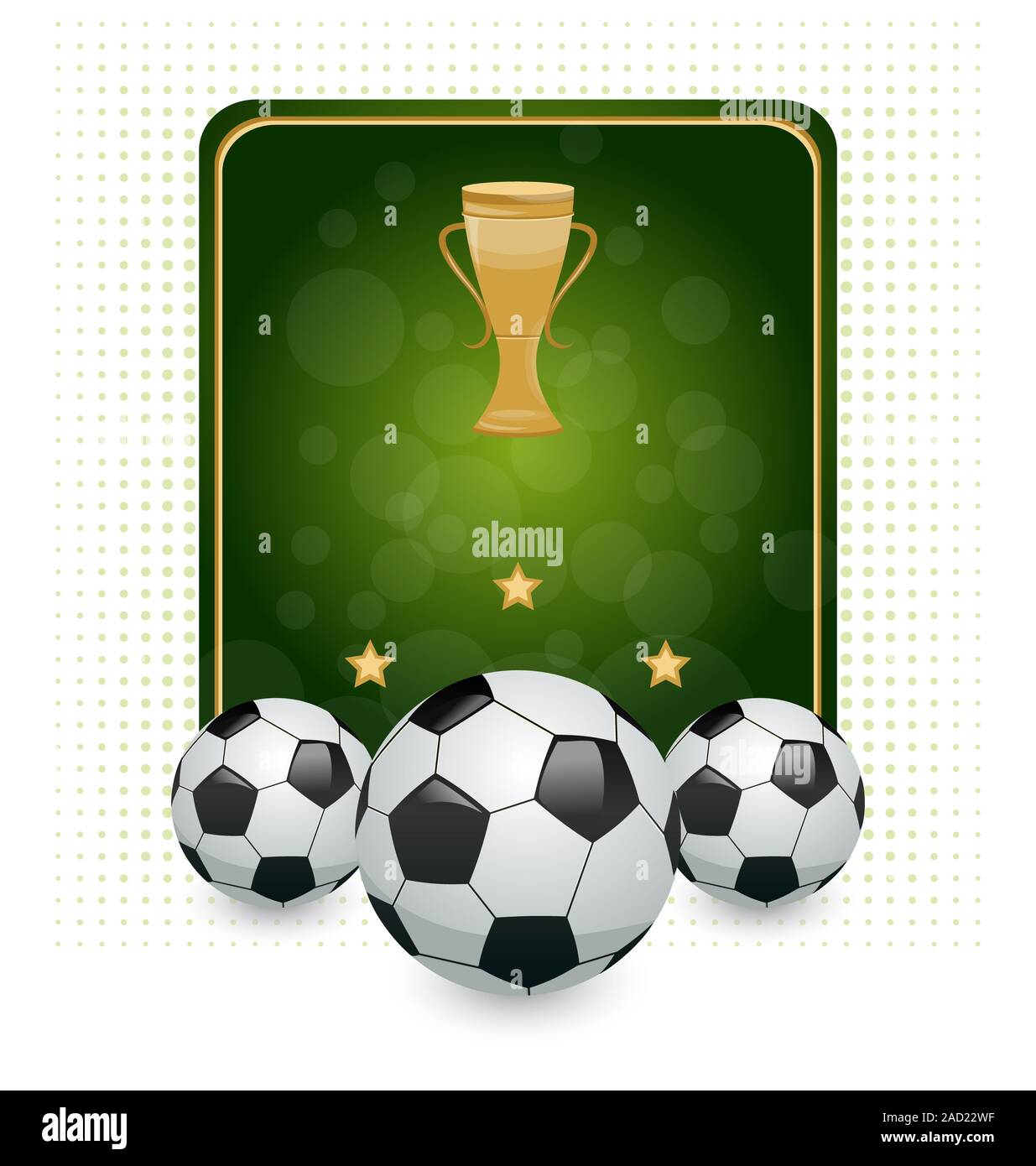 Football layout with champion cup and place for your text Stock Photo
