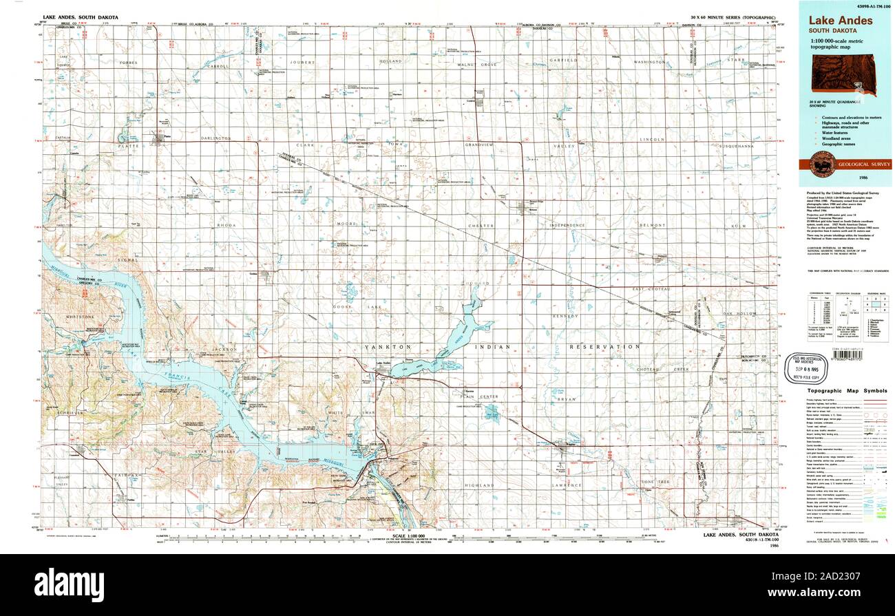 Lake andes south dakota map hires stock photography and images Alamy