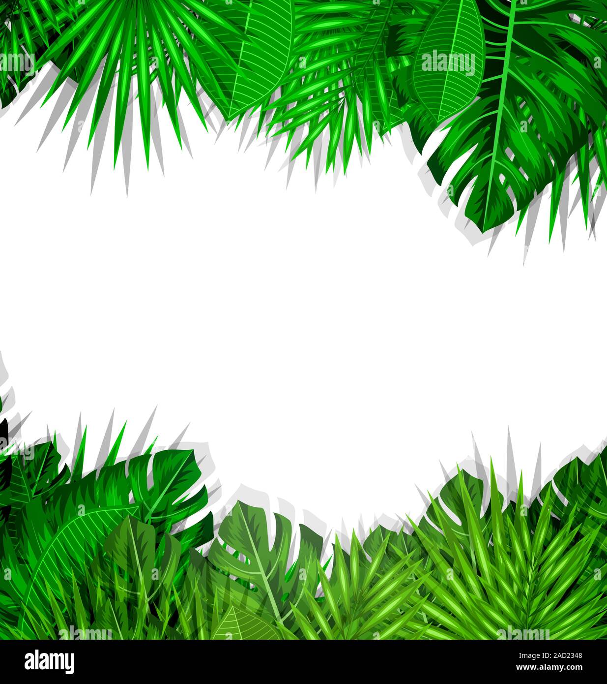 Frame Tropical Leaves Summer Background Stock Photo - Alamy
