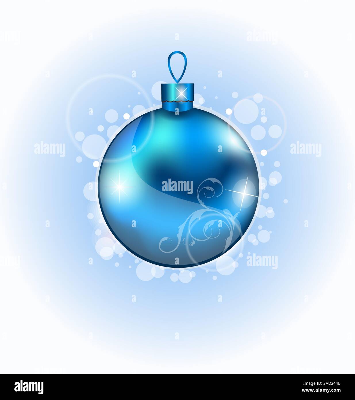 Christmas blue ball with sparkle Stock Photo