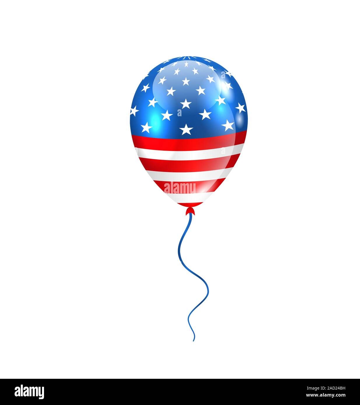 Flying Balloon in American Flag Colors Stock Photo - Alamy