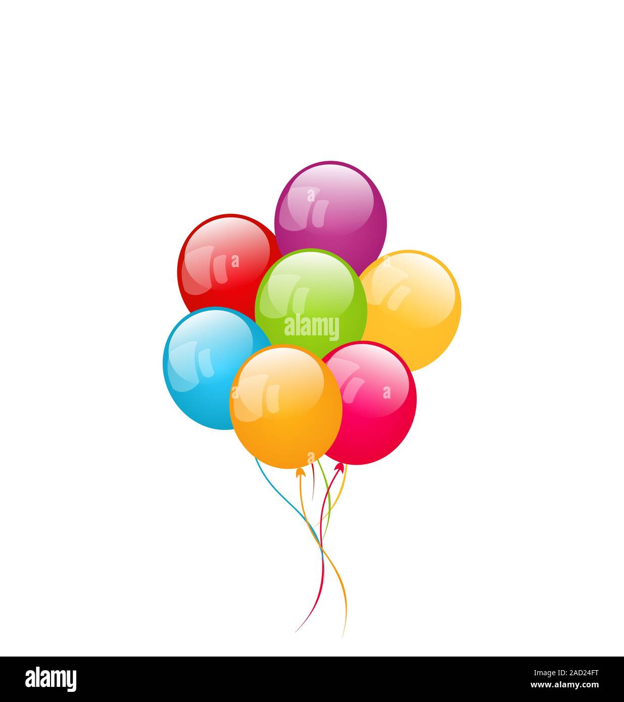 Bunch colorful balloons isolated on white background Stock Photo - Alamy