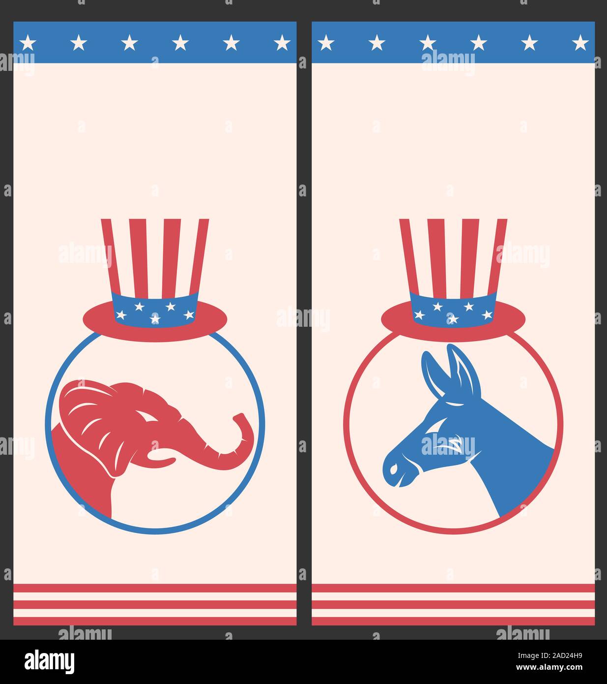 Banners for Advertise of United States Political Parties Stock Photo