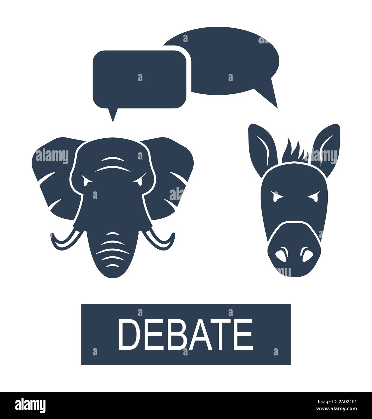 Concept of Debate Republicans and Democrats Stock Photo